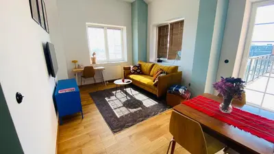 Część wypoczynkowa w obiekcie Apartament w Młynie Różanka