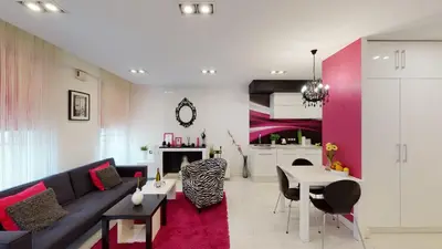 Część wypoczynkowa w obiekcie Pink Apartment Rydygiera 2A Tectum Apartments