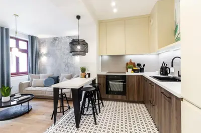Kuchnia lub aneks kuchenny w obiekcie Stylowy apartament nad Odrą