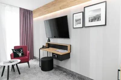 Telewizja i/lub zestaw kina domowego w obiekcie Apartament Bellavue w Czarnej Perle