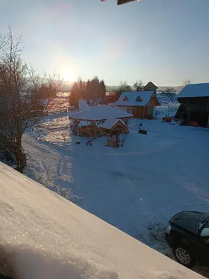 Obiekt Agroturystyka nad potokiem zimą