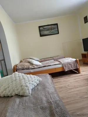 Łóżko lub łóżka w pokoju w obiekcie Zacisze Sokolec