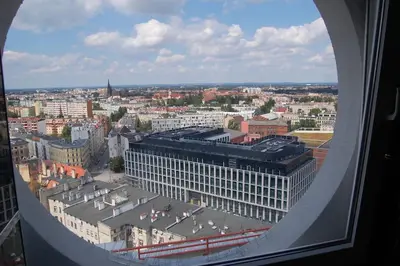 Widok na miasto Wrocław z tego apartamentu