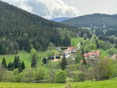 Przyroda w pobliżu tego domu w stylu alpejskim