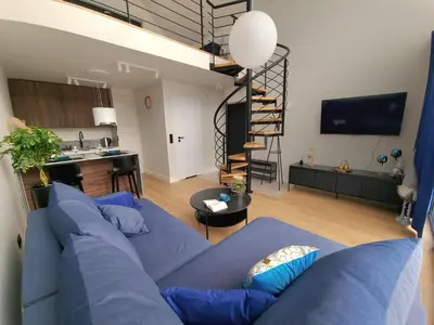 Telewizja i/lub zestaw kina domowego w obiekcie Green House Jugów
