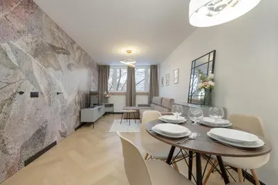 Część wypoczynkowa w obiekcie Zielińskiego Atmospheric Apartment Wrocław by Noclegi Renters