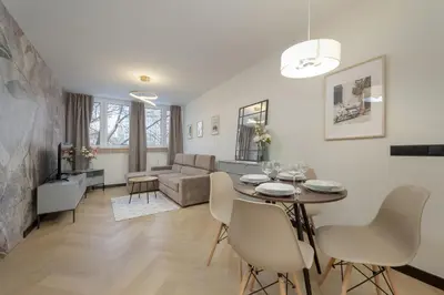 Część wypoczynkowa w obiekcie Zielińskiego Atmospheric Apartment Wrocław by Noclegi Renters
