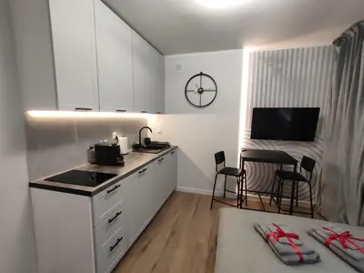Kuchnia lub aneks kuchenny w obiekcie Slate Apartament Polanica - Zdrój