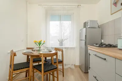 Kuchnia lub aneks kuchenny w obiekcie Charming Apartment Trzebnicka by Noclegi Renters