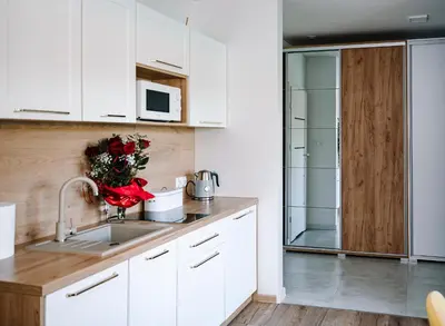 Kuchnia lub aneks kuchenny w obiekcie Apartament ZłotogórSKI Lądek-Zdrój