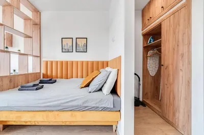 Łóżko lub łóżka w pokoju w obiekcie COMFISTAY Katowicka 39 - Apartamenty premium