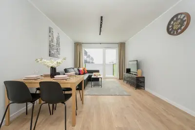 Część wypoczynkowa w obiekcie Pleasant Decor, Balcony & Parking Wrocław by Noclegi Renters
