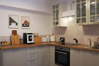 Kuchnia lub aneks kuchenny w obiekcie APARTAMENT Pod Lasem Jedlina Zdrój