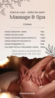 Zaplecze spa i wellness w obiekcie Alba Góra Św Anny Restauracja i Pokoje
