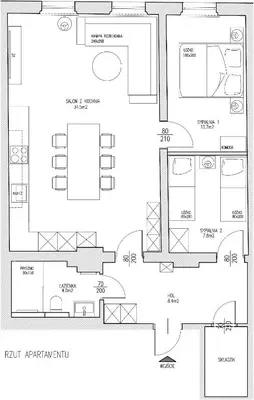 Plan piętra w obiekcie Apartament Radków/Góry Stołowe/Kotlina Kłodzka