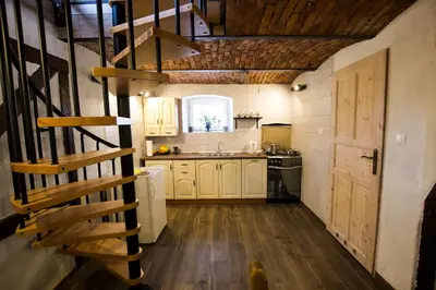 Kuchnia lub aneks kuchenny w obiekcie Apartament Agroturystyka Koniec Świata