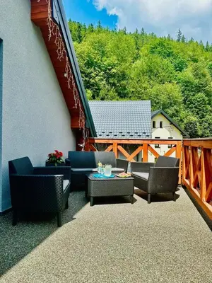 Balkon lub taras w obiekcie Apartament Rodzinny w Goszowie