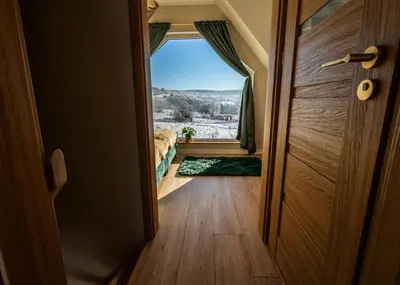 Widok na góry z tego domu wakacyjnego