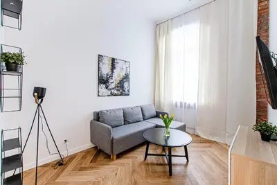 Część wypoczynkowa w obiekcie Loft City Center Apartments- Parking, Wifi, 24h Check-In