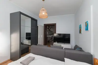 Telewizja i/lub zestaw kina domowego w obiekcie Apartament Modrzejewska