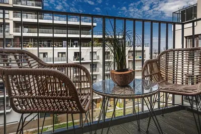 Balkon lub taras w obiekcie Luksusowy apartament ze SPA