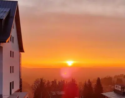 Wschód lub zachód słońca widziany z tego obiektu B&B
