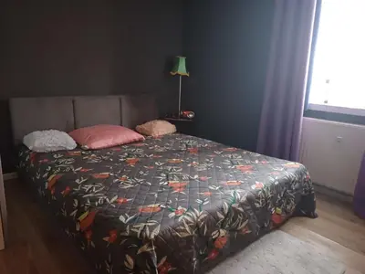 Łóżko lub łóżka w pokoju w obiekcie Apartament-Zaodrze,2- pokoje,kuchnia,łazienka