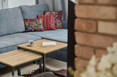 Część wypoczynkowa w obiekcie River View Studio with Balcony & FREE GARAGE Wrocław by Noclegi Renters
