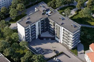 Budynek, w którym mieści się apartament