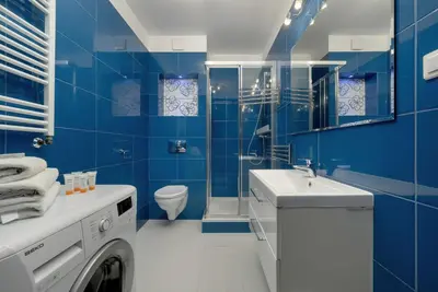 Łazienka w obiekcie Klimasa White&Blue Apartment with Balcony in Wrocław by Noclegi Renters