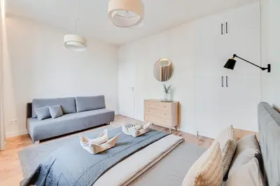 Część wypoczynkowa w obiekcie BRIGHT DAY Apartment - Self Check-in 24h, 10 min Market Square