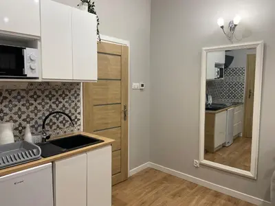 Kuchnia lub aneks kuchenny w obiekcie Apartament na Przedmieściu by Apartamenty na dni Wrocław