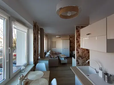 Kuchnia lub aneks kuchenny w obiekcie Apartament w Srebrnym Mieście