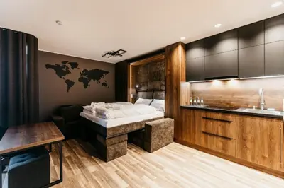 Kuchnia lub aneks kuchenny w obiekcie Apartament 4a Park City