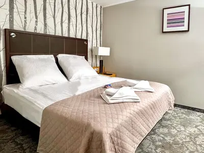 Łóżko lub łóżka w pokoju w obiekcie Hotel Malinowski Leśny