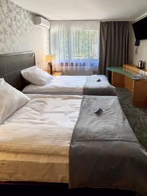 Łóżko lub łóżka w pokoju w obiekcie Hotel Malinowski Leśny