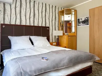 Łóżko lub łóżka w pokoju w obiekcie Hotel Malinowski Leśny
