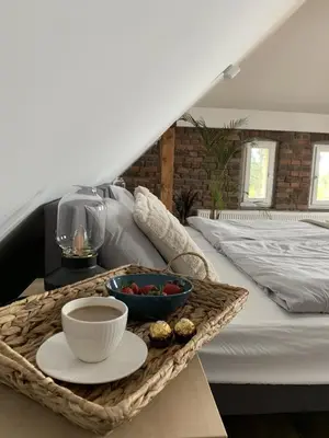 Łóżko lub łóżka w pokoju w obiekcie Apartamenty Astor - Księżycowy