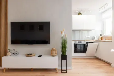 Kuchnia lub aneks kuchenny w obiekcie 9th Floor Wroclaw Business Apartment by Rentujemy