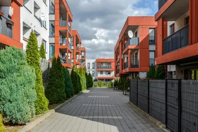 Budynek, w którym mieści się apartament