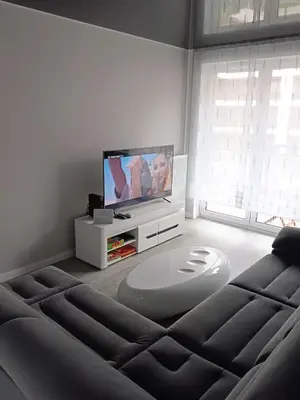 Telewizja i/lub zestaw kina domowego w obiekcie Apartament Zielony Zakątek Wrocław free parking, ochrona