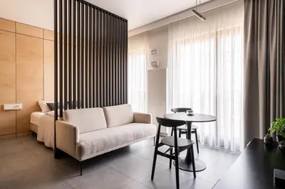 Część wypoczynkowa w obiekcie RentPlanet - Apartamenty przy Wyspie Słodowej