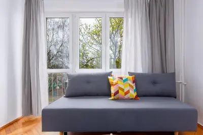 Część wypoczynkowa w obiekcie Rynek Wrocław Cosy Studio by BookingHost