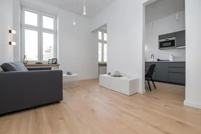 Telewizja i/lub zestaw kina domowego w obiekcie Apartament blisko Dworca