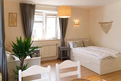 Łóżko lub łóżka w pokoju w obiekcie Słone 103