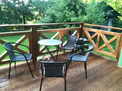 Balkon lub taras w obiekcie Przystań! Rzeczka