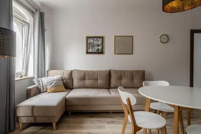 Część wypoczynkowa w obiekcie RentPlanet - Apartamenty Cybulskiego II