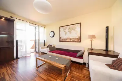 Część wypoczynkowa w obiekcie Podróżniczy apartament od dziedzińca, parking, Rynek 700 m