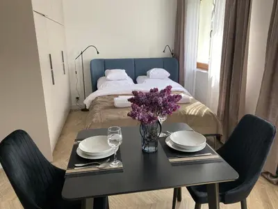 Łóżko lub łóżka w pokoju w obiekcie Apartament dla Dwojga