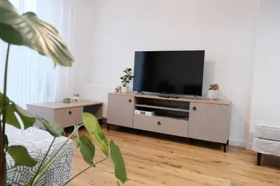 Telewizja i/lub zestaw kina domowego w obiekcie SpaceMore Apartments, Dmowskiego - 20 minut do RYNKU, Self Check-In 24H, Parking, City bikes
